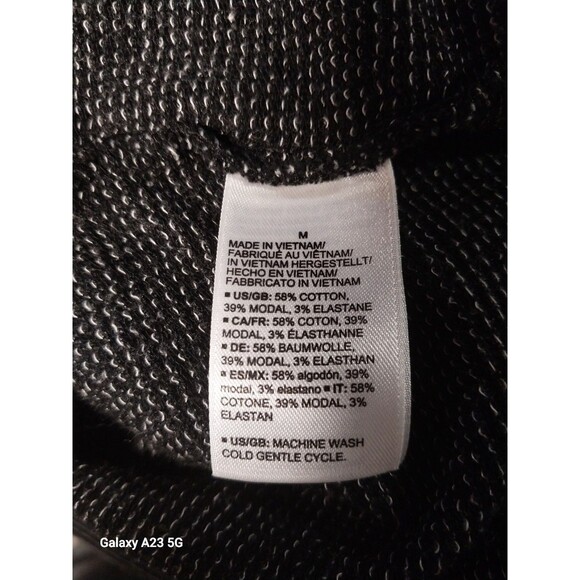 Daily Ritual Women's Medium Black Stripe V Neck Knit Sweatshirt - Picture 5 of 5